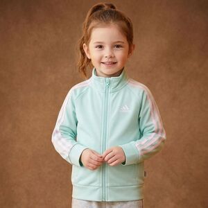Adidas Girls Adicolor Classics Track Jacket Turquoise Pullover Size 5